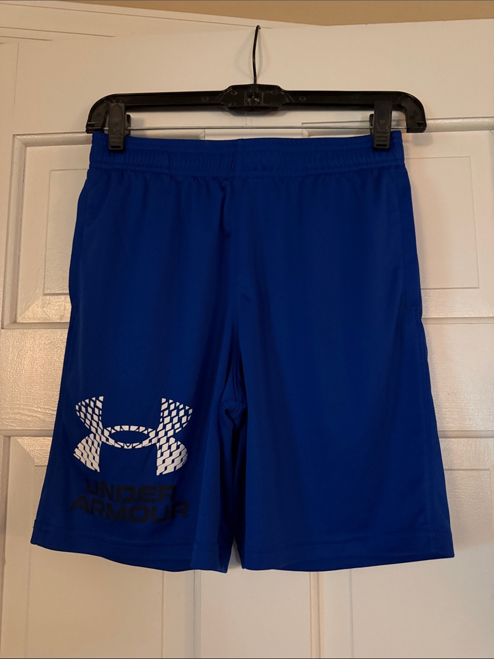 Under Armour Youth Royal Blue Athletic Shorts with White Logo
